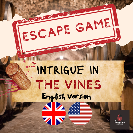 Jeu Escape Room | Intrigue dans les vignes Aventure imprimable pour adultes | Téléchargez et imprimez à la maison | VERSION ANGLAISE