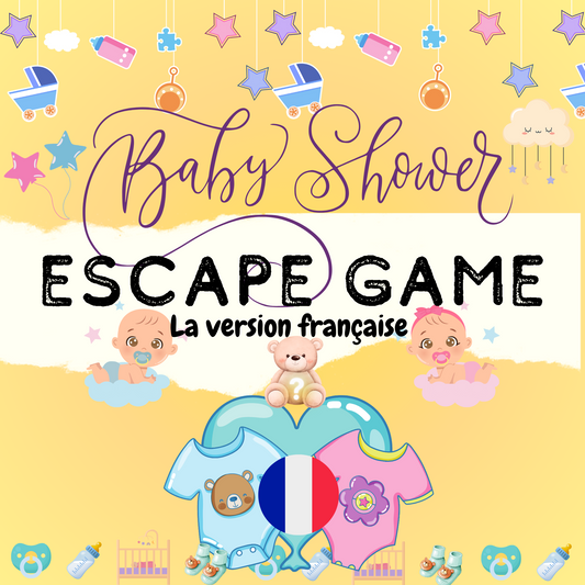 Baby Shower Escape Game | Download and Print-At-Home Escape Room | French version