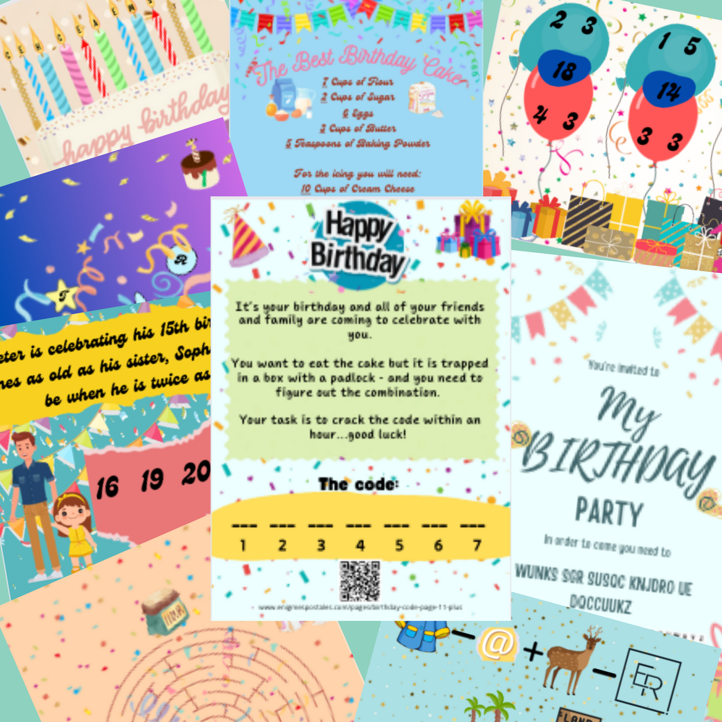 Birthday Escape Room Kids 11+ | ENGLISH VERSION | Escape Room Birthday Party | Escape Room for Teens | Escape Room Kit Printable | Games for Kids