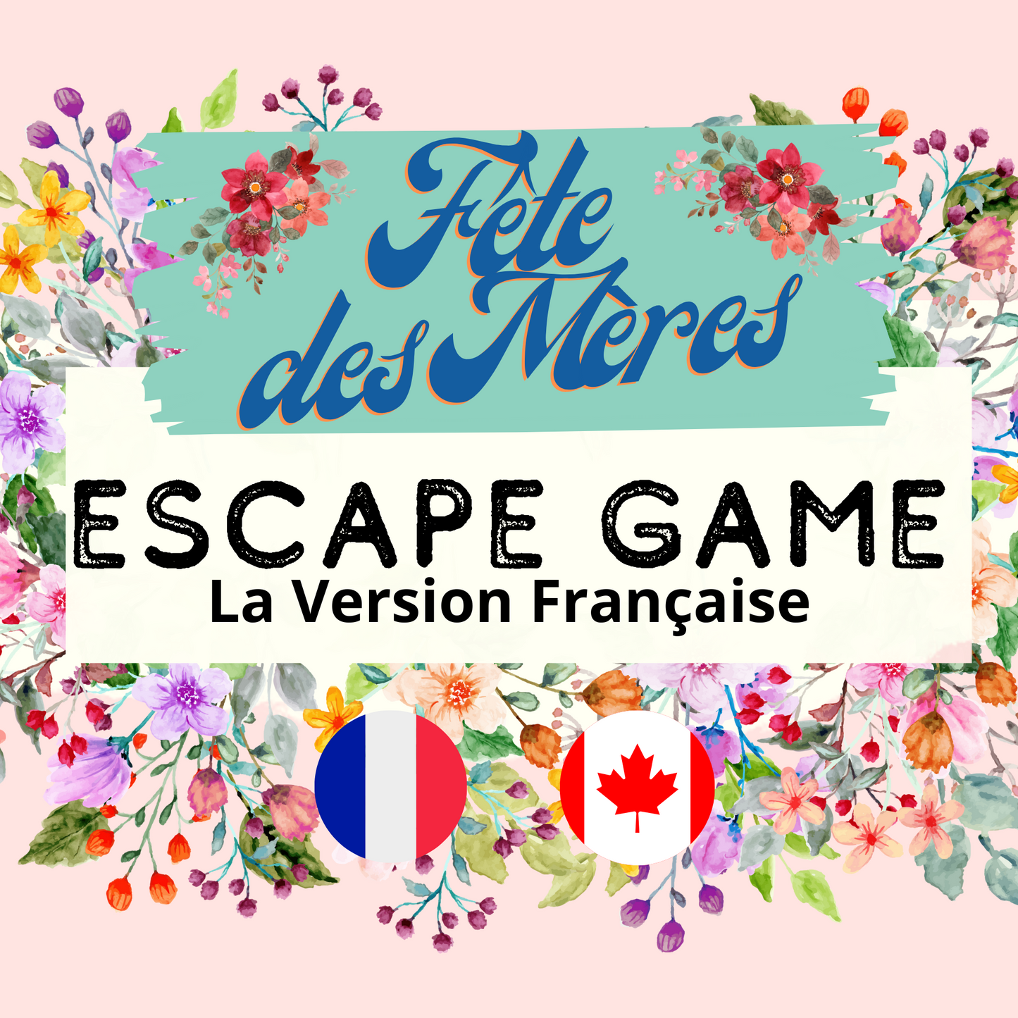 Jeux de la fête des mères | LA VERSION FRANÇAISE | Escape Game | Idées pour la fête des mères | Activités pour la fête des mères | Jeux imprimables