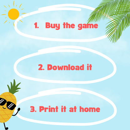 Summer Games | Summer Vacation Escape Room Kit ENGLISH VERSION | Printable Party Game | Birthday Party Games | Kids Puzzles | Family Games Night