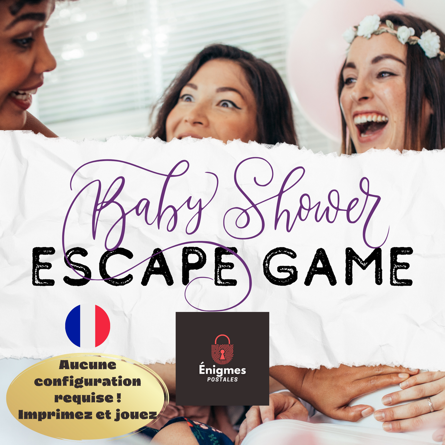 Baby Shower Escape Game | Download and Print-At-Home Escape Room | French version