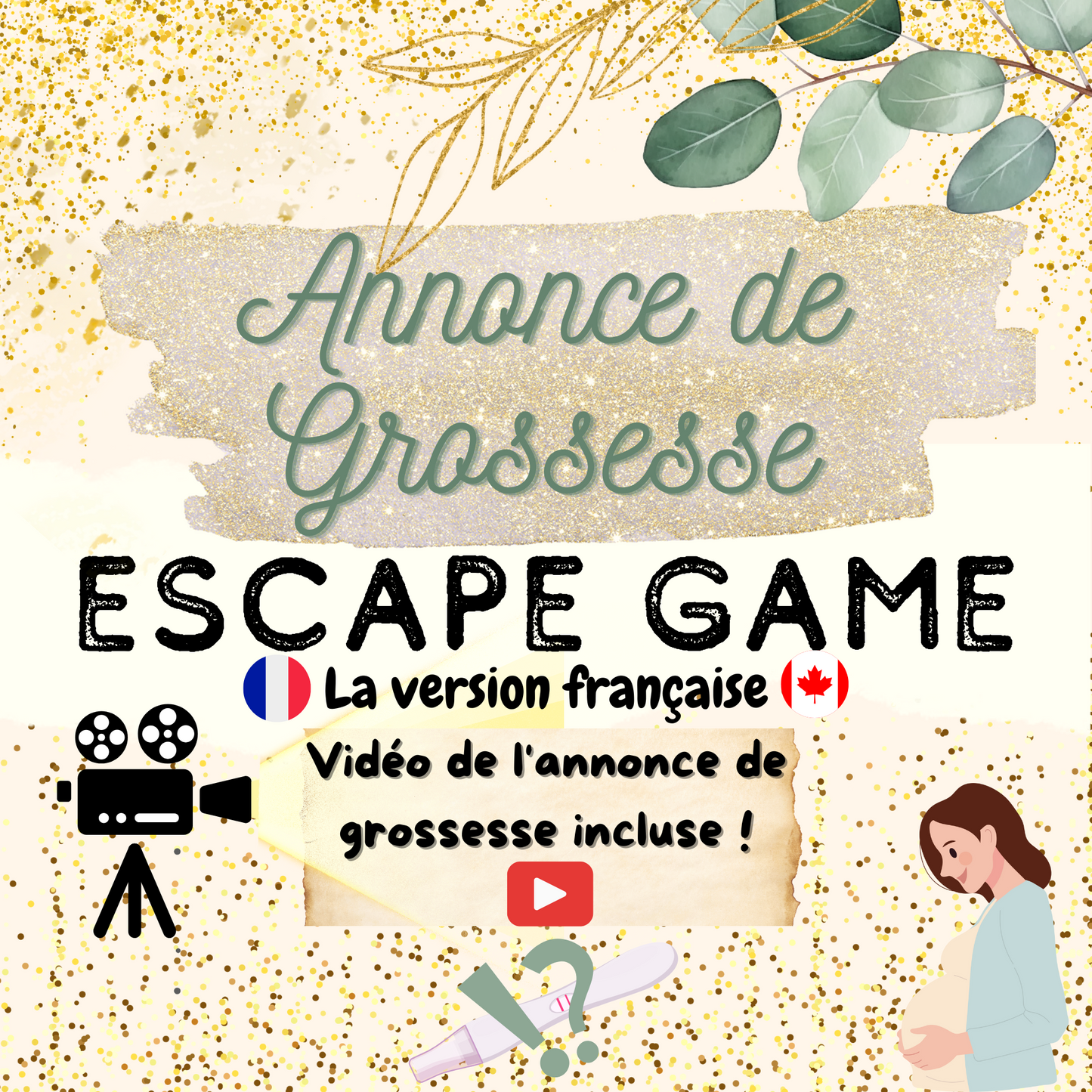 Annonce de Grossesse Originale | LA VERSION FRANÇAISE | Annonce Grossesse Jeux Société | Escape Game Français | Jeux Annonce Grossesse à Télécharger | Escape Room