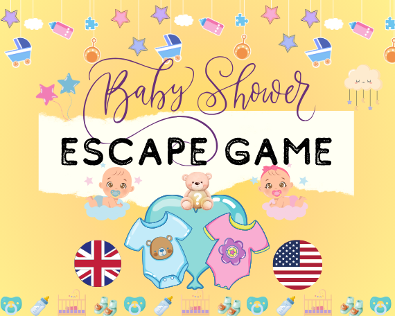 Baby Shower Escape Room | Downloadable Print-At-Home Party Game | English Version