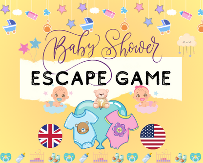 Baby Shower Escape Room | Downloadable Print-At-Home Party Game | English Version