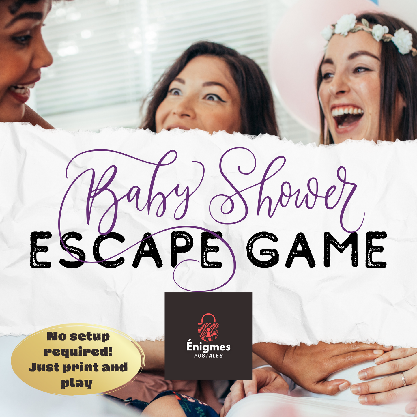 Baby Shower Escape Room | Downloadable Print-At-Home Party Game | English Version