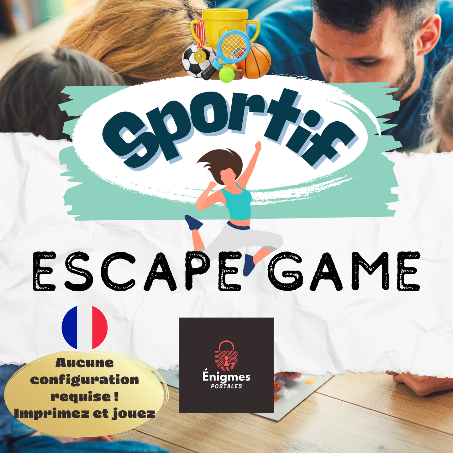 Escape Game Sportif | LA VERSION FRANÇAISE | Escape Game de 8 ans à Adulte | Escape Game en Français | Jeu à Imprimer | Activité Enfant | Jeux de société