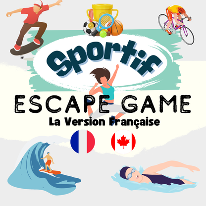 Escape Game Sportif | LA VERSION FRANÇAISE | Escape Game de 8 ans à Adulte | Escape Game en Français | Jeu à Imprimer | Activité Enfant | Jeux de société