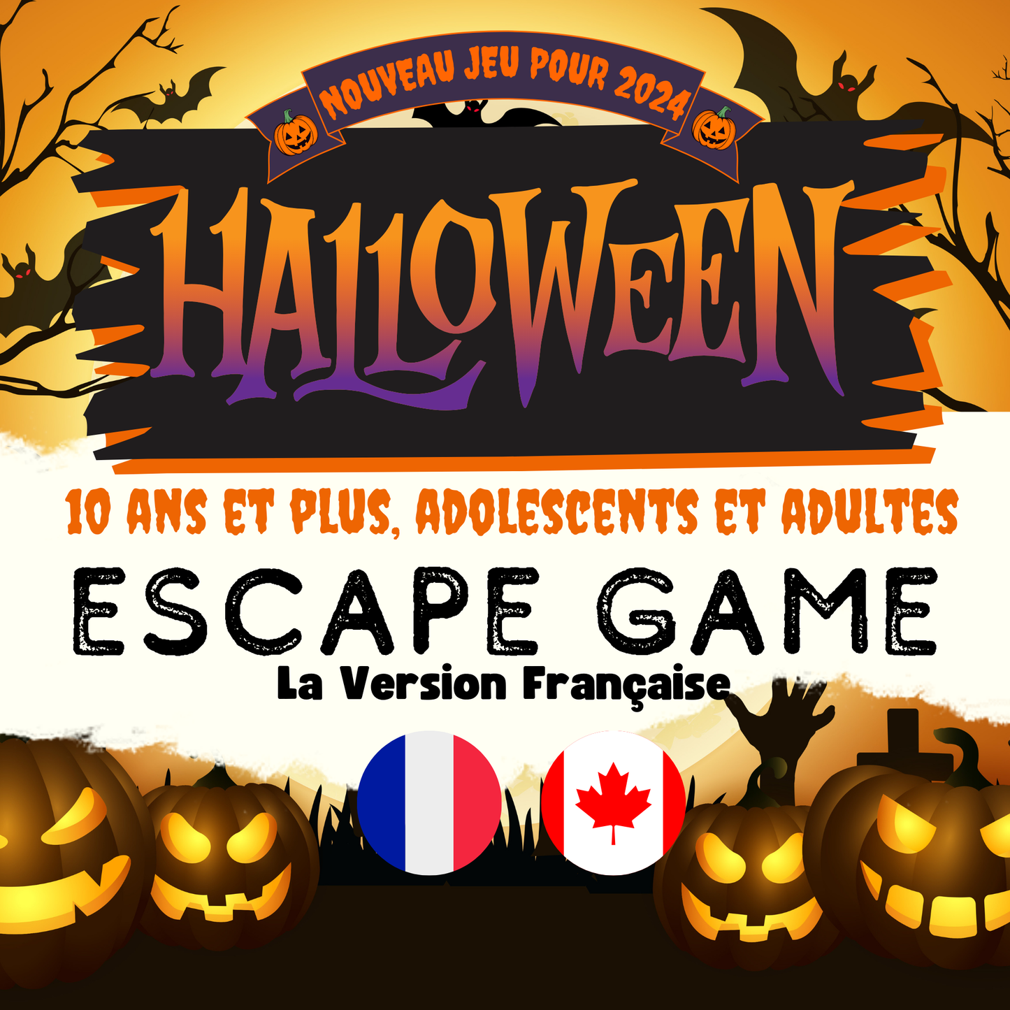 Escape Game Halloween | LA VERSION FRANÇAISE | Activités Halloween | Jeux d'Halloween pour les Enfants et Adultes | Escape Game à Imprimer | Activités en Famille