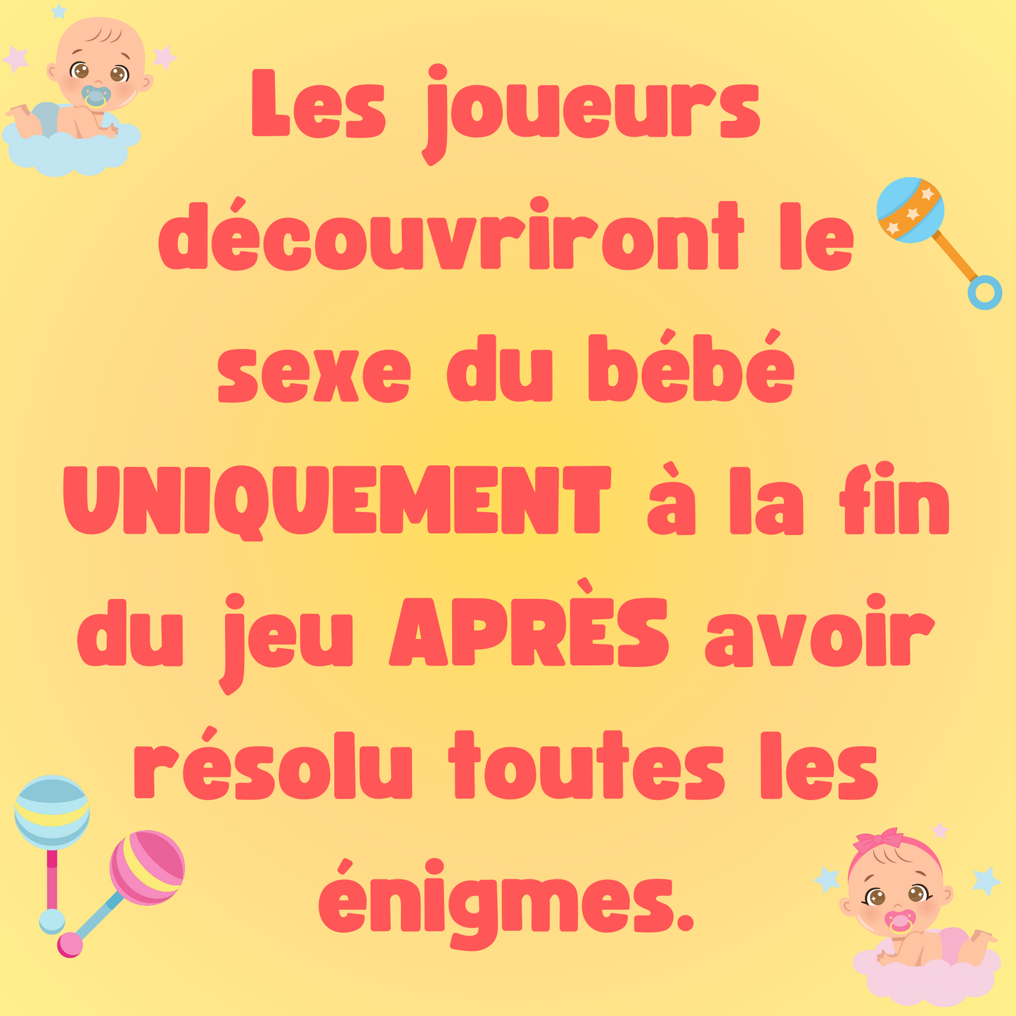 Jeu GENDER REVEAL - FILLE | Baby Shower / Fête Prénatale Escape Room Version Française | Jeux Baby Shower à imprimer | Baby Shower en français