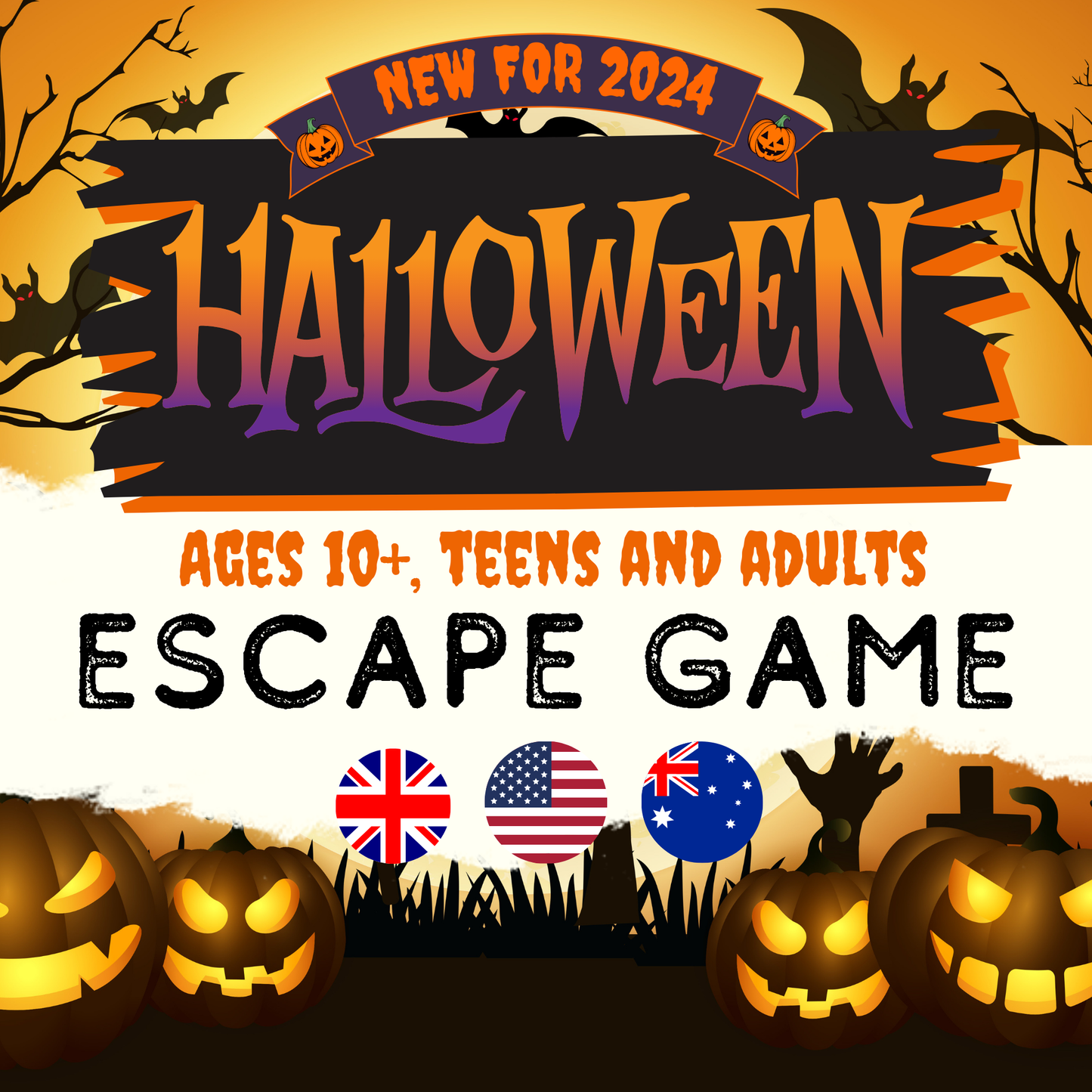 Halloween Escape Game | ENGLISH VERSION | Halloween Games | Halloween Game for Kids, Teens, Tweens & Adults | Halloween Games Printable | Halloween Activities