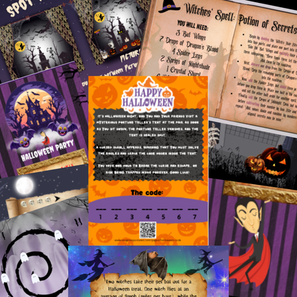 Halloween Escape Game | LA VERSION ANGLAISE | Jeux d'Halloween | Jeu d'Halloween pour enfants, adolescents, préadolescents et adultes | Jeux d’Halloween imprimables | Activités d'Halloween