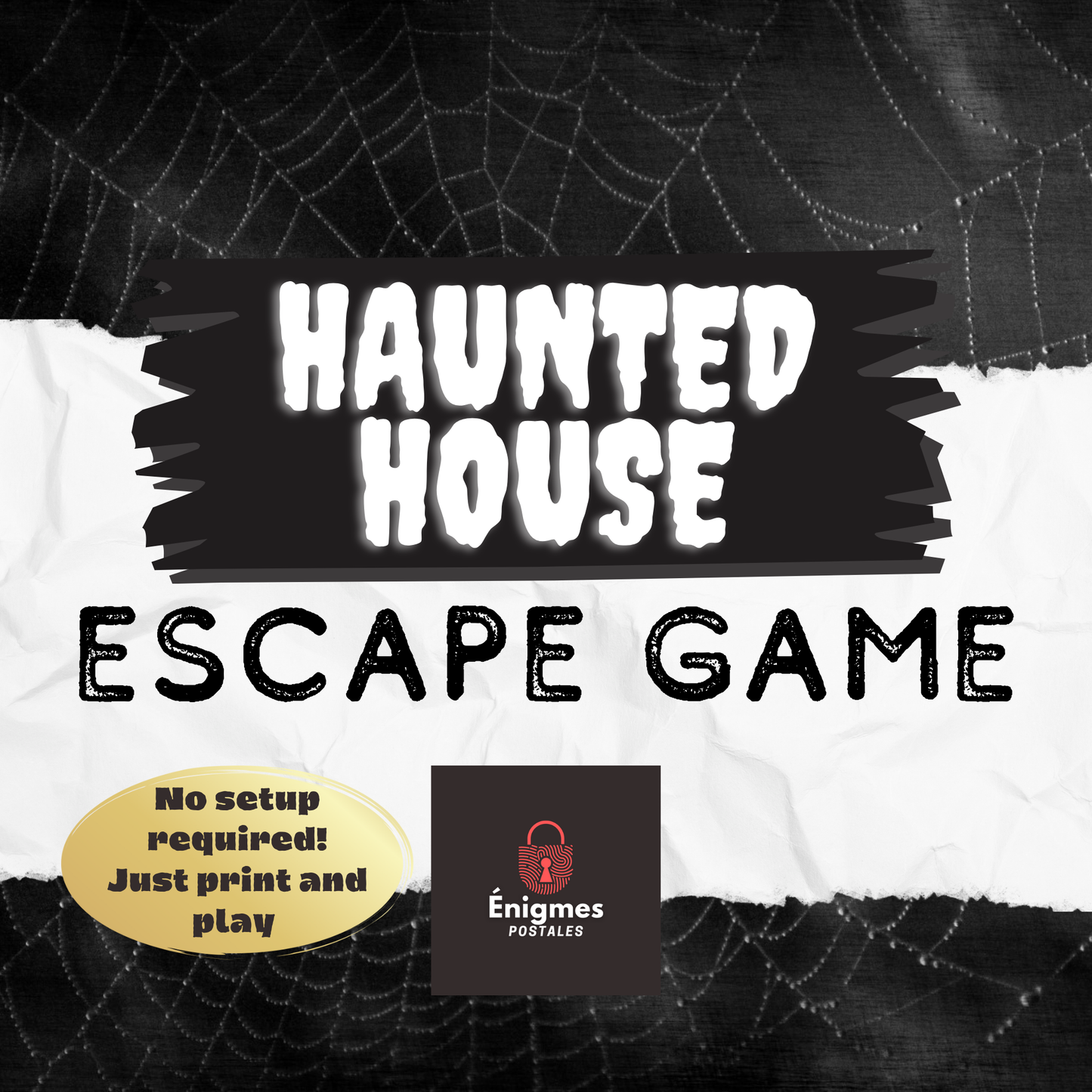 Escape Game du manoir hanté | VERSION ANGLAISE | Jeux d'Halloween | Jeu de maison hantée pour adolescents, préadolescents et adultes | Escape game à imprimer | Imprimables pour Halloween