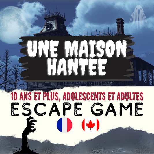 Escape Game du Manoir Hanté | Jeux d'Halloween | LA VERSION FRANÇAISE | Jeu de Maison Hantée pour Ados et Adultes | Escape Game à Imprimer | Imprimables Halloween