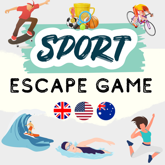 Sports-themed Game | Escape Room for Kids, Teens, Tweens & the Whole Family | Escape Room Printable | Escape Room Kit | Games for parties ENGLISH VERSION