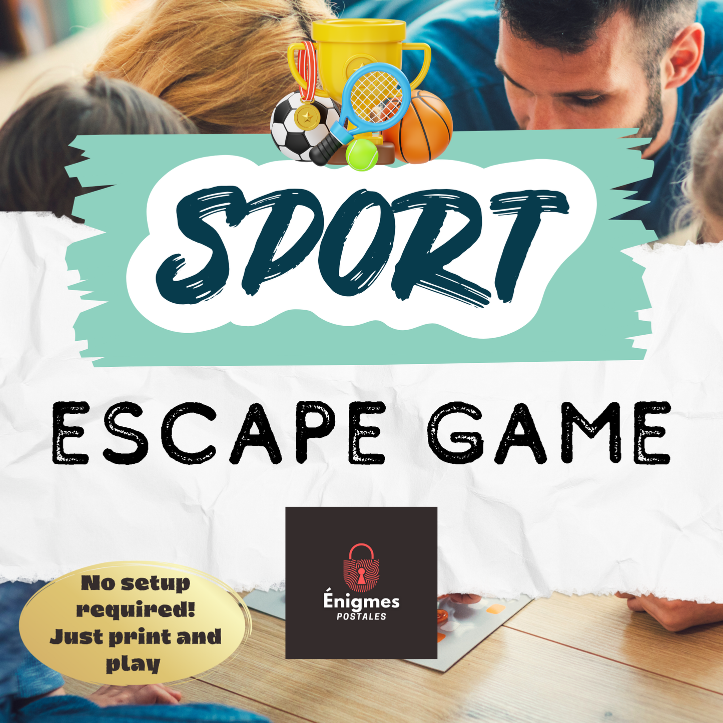 Sports-themed Game | Escape Room for Kids, Teens, Tweens & the Whole Family | Escape Room Printable | Escape Room Kit | Games for parties ENGLISH VERSION